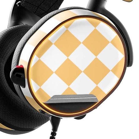Yellow and White Checkerboard SteelSeries Arctis 3 Skin